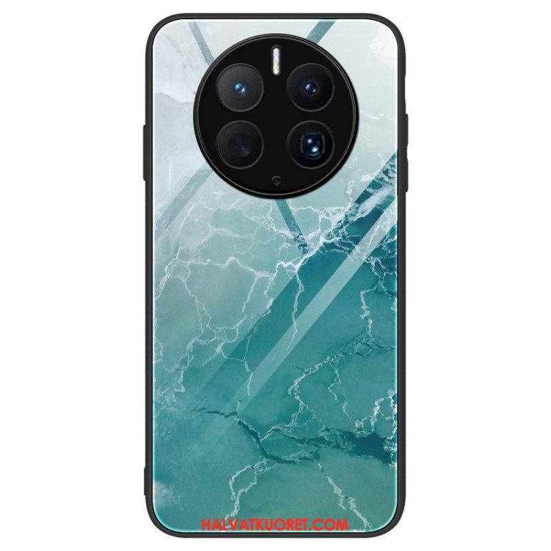 Case Huawei Mate 50 Pro Tyylikäs Marmorinen Karkaistu Lasi