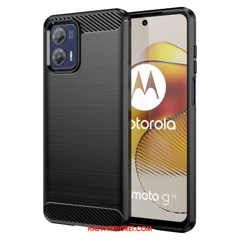 Case Moto G73 5G Harjattua Hiilikuitua