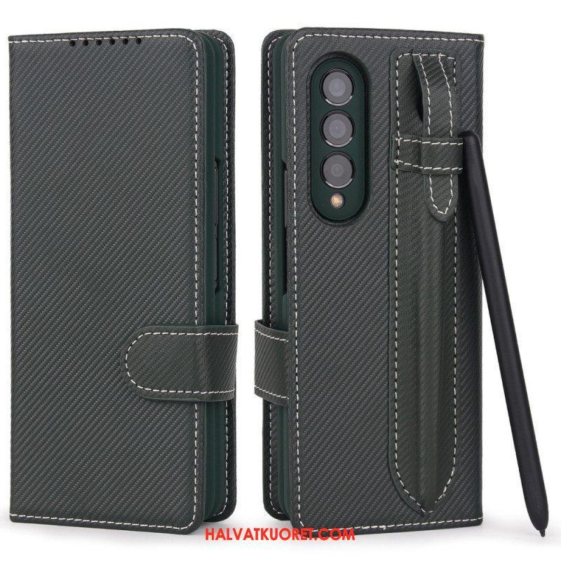 Case Nahkakotelo Samsung Galaxy Z Fold 3 5G Irrotettava Kynäpidike