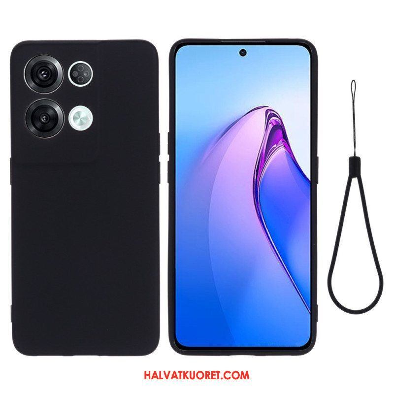 Case Oppo Reno 8 Pro Suojaketju Kuori Strappy Nestemäinen Silikoni