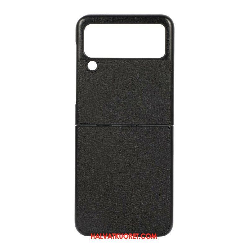 Case Samsung Galaxy Z Flip 3 5G Kotelot Flip Aitoa Litsi-nahkaa