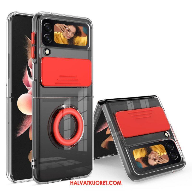 Case Samsung Galaxy Z Flip 3 5G Kotelot Flip Valokuvamoduulin Rengas Ja Kansi