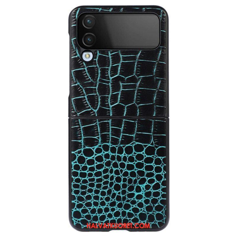 Case Samsung Galaxy Z Flip 4 Kotelot Flip Aito Crocodile Effect -nahka