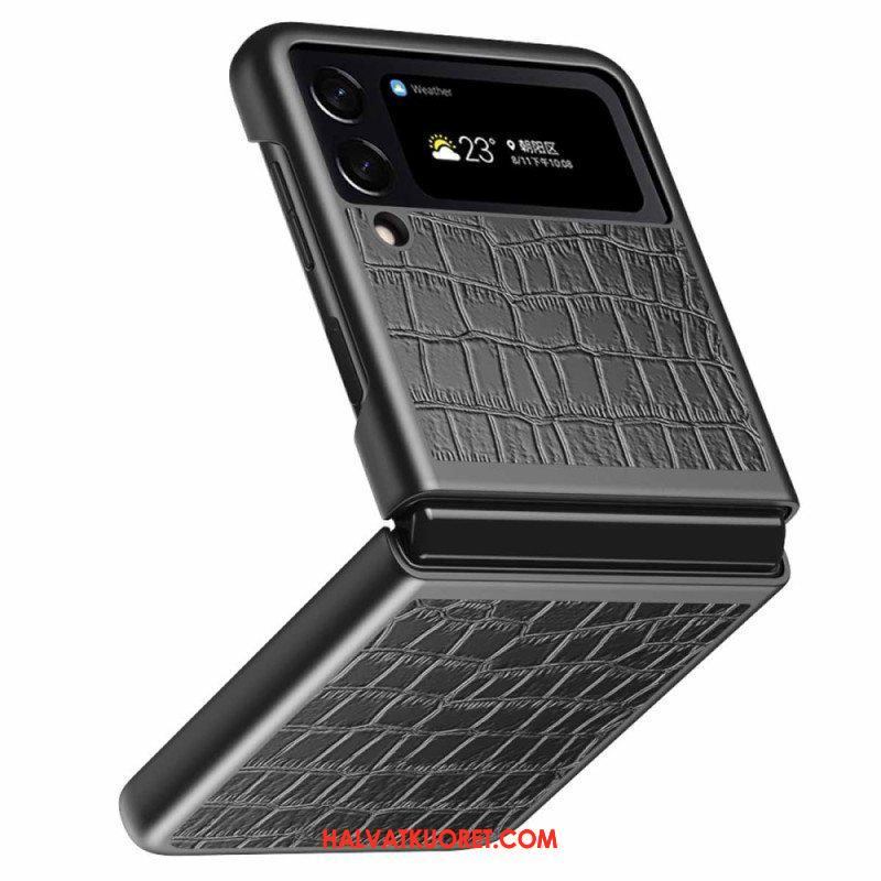 Case Samsung Galaxy Z Flip 4 Kotelot Flip Krokotiilin Ihotyyli