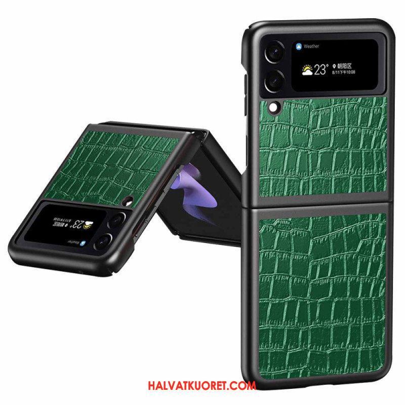 Case Samsung Galaxy Z Flip 4 Kotelot Flip Krokotiilin Ihotyyli