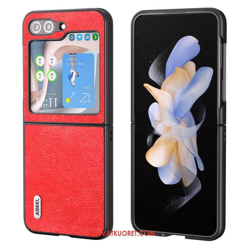 Case Samsung Galaxy Z Flip 5 Puhelinkuoret Abeel Vintage -nahkaefekti