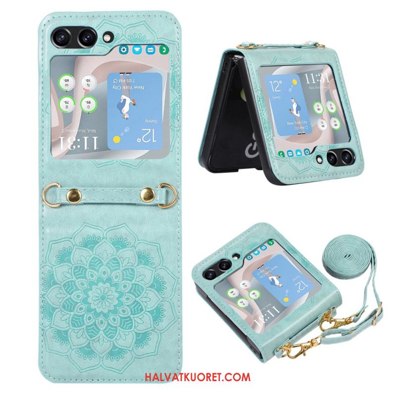 Case Samsung Galaxy Z Flip 5 Puhelinkuoret Mandala Olkahihnalla