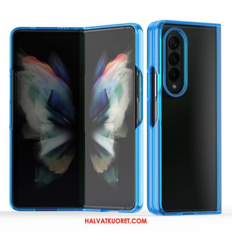 Case Samsung Galaxy Z Fold 3 5G Läpinäkyvät Värilliset Reunat