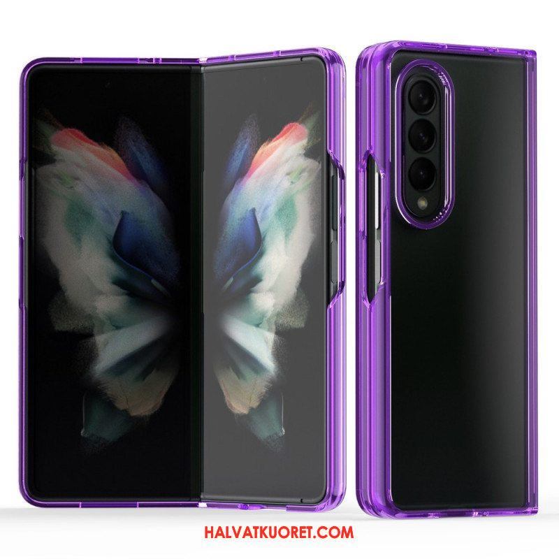 Case Samsung Galaxy Z Fold 3 5G Läpinäkyvät Värilliset Reunat