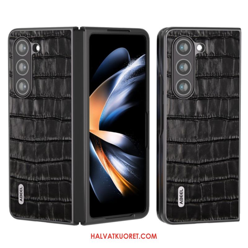 Case Samsung Galaxy Z Fold 5 Puhelinkuoret Aitoa Nahkaa Krokotiilimuotoilu