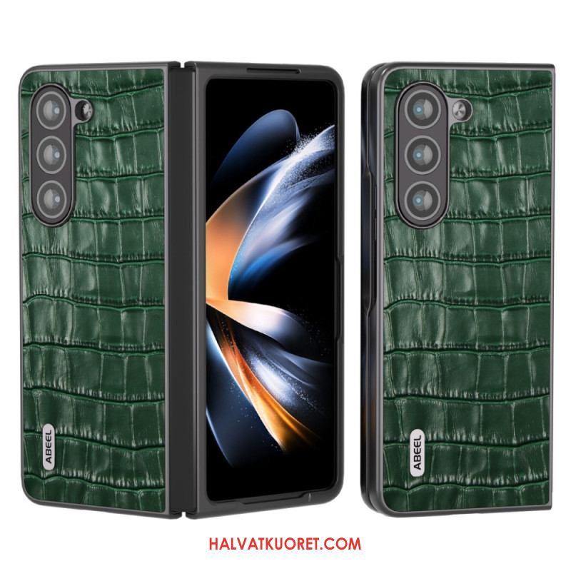 Case Samsung Galaxy Z Fold 5 Puhelinkuoret Aitoa Nahkaa Krokotiilimuotoilu