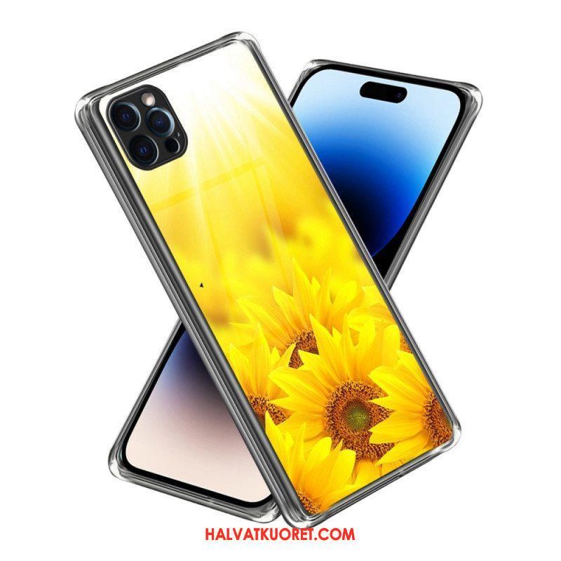 Case iPhone 14 Pro Max Voimakkaat Auringonkukat