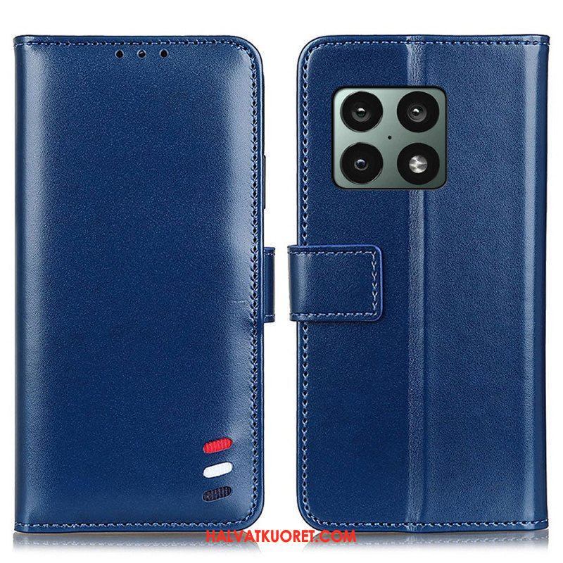 Flip Case OnePlus 10 Pro 5G Kolmivärinen Nahkaefekti