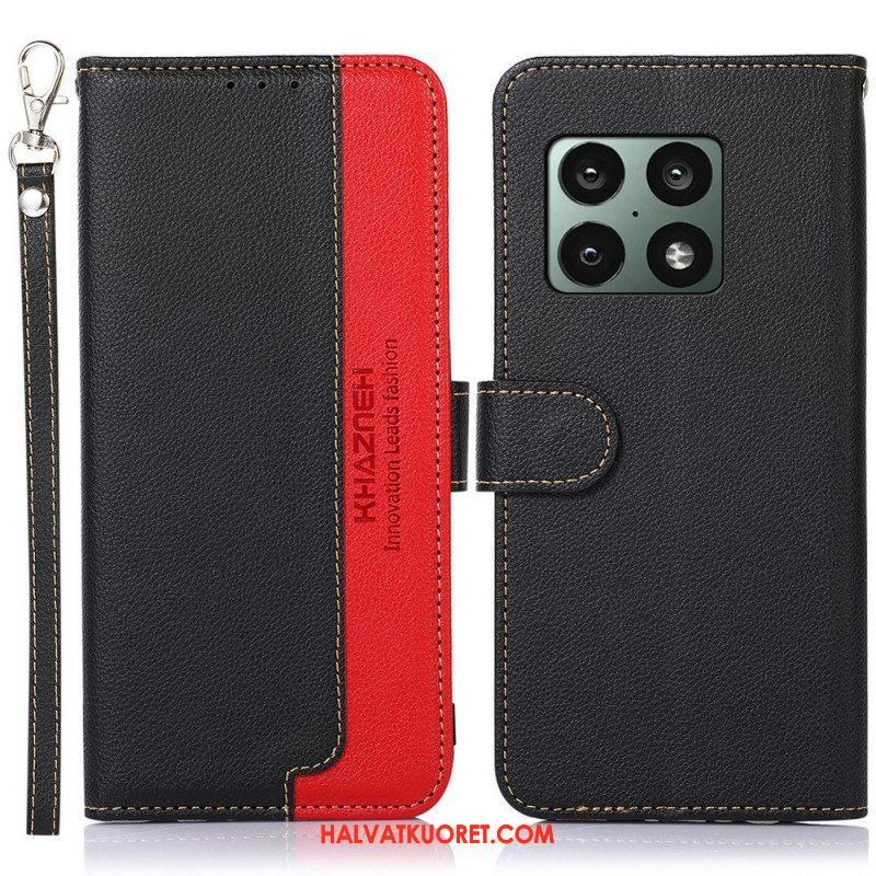 Flip Case OnePlus 10 Pro 5G Litsi Style Rfid Khazneh