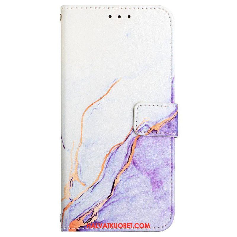 Flip Case Oppo Reno 8 Pro Suojaketju Kuori Strip Marble