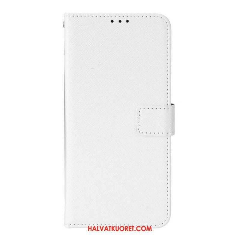 Flip Case Samsung Galaxy M23 5G Teksturoitu Kuvio Hihnalla