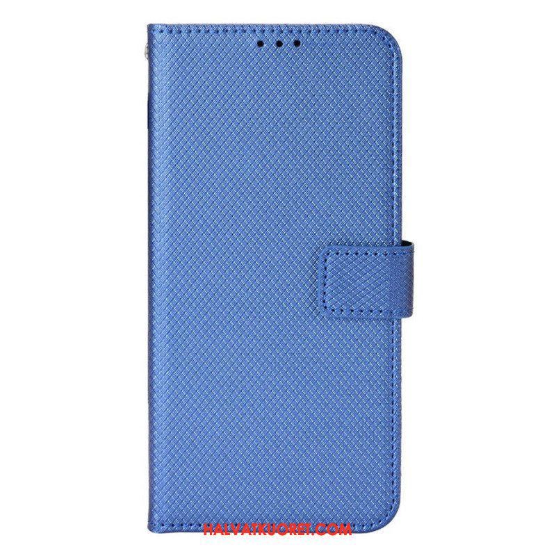 Flip Case Samsung Galaxy M23 5G Teksturoitu Kuvio Hihnalla