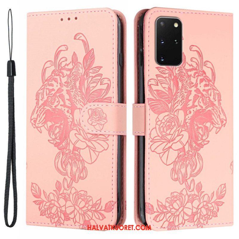 Flip Case Samsung Galaxy S20 Plus / S20 Plus 5G Suojaketju Kuori Barokki Ranneke Tiger