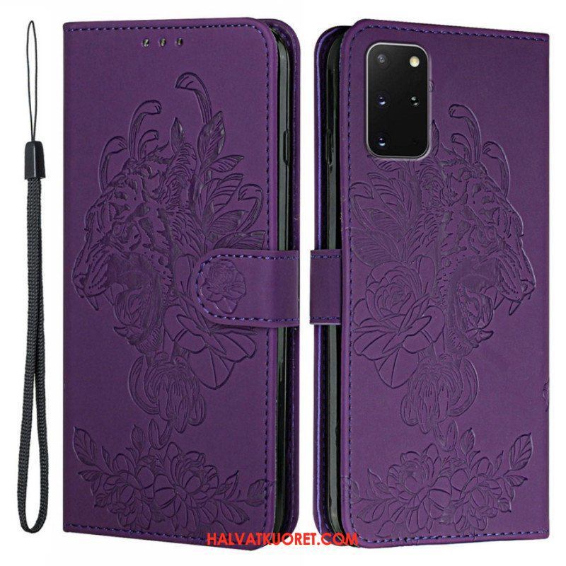 Flip Case Samsung Galaxy S20 Plus / S20 Plus 5G Suojaketju Kuori Barokki Ranneke Tiger