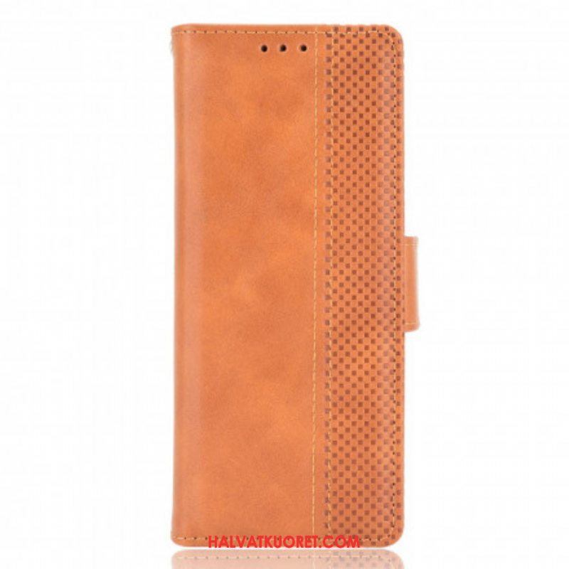 Flip Case Samsung Galaxy Z Fold 3 5G Tyylitelty Nahkaefekti