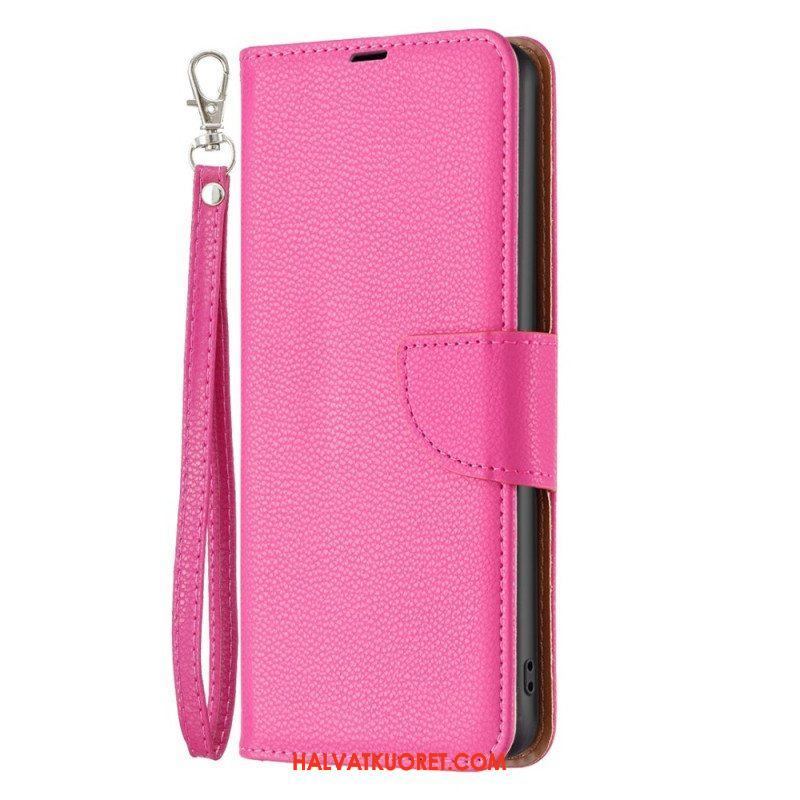 Flip Case Xiaomi 12T / 12T Pro Suojaketju Kuori Strappy Litchi Leather Style