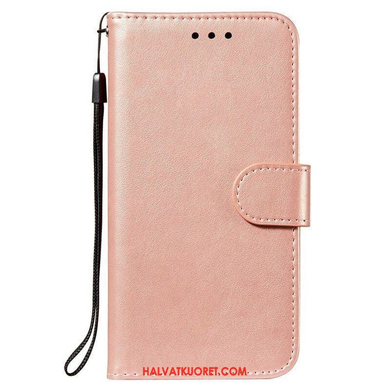 Flip Case Xiaomi Redmi Note 10 5G Nahkainen Muotoilu Hihnalla