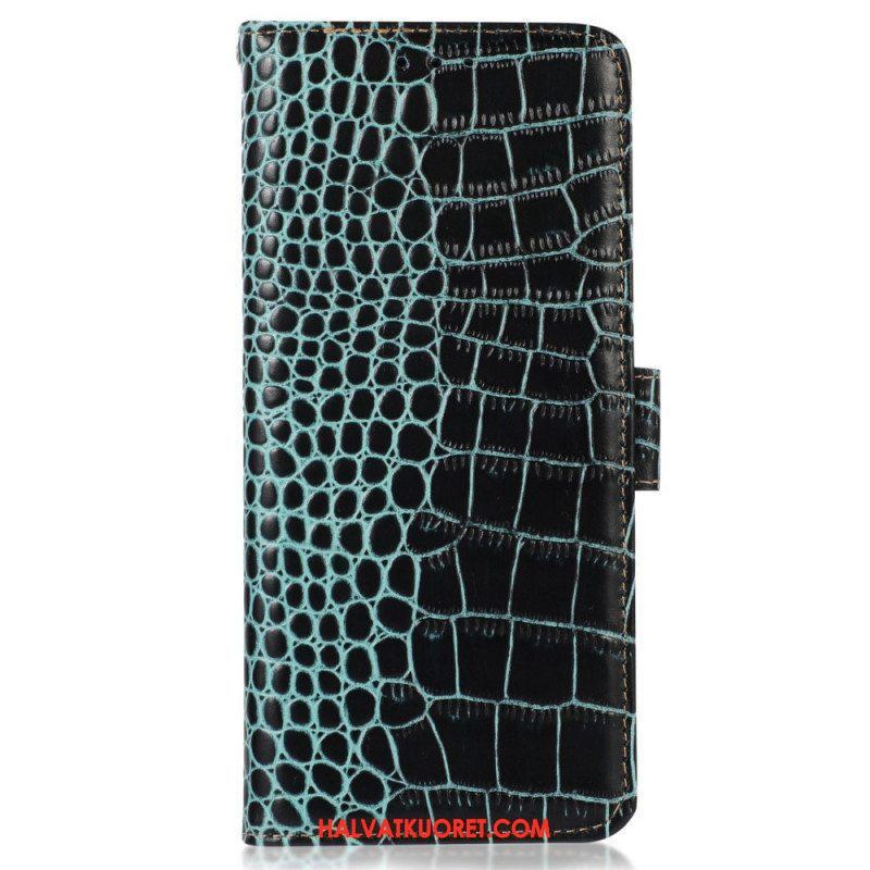 Kotelot OnePlus Nord CE 2 Lite 5G Rfid Crocodile Style Aitoa Nahkaa