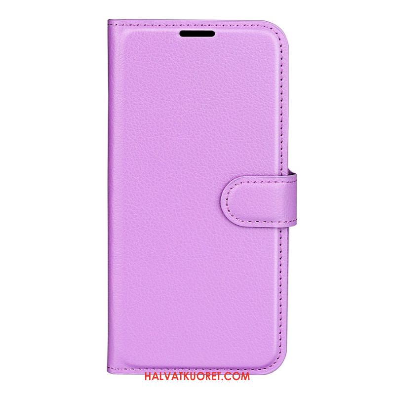 Kotelot Oppo Reno 12 5g Classic Litchi Faux Leather Suojakuori