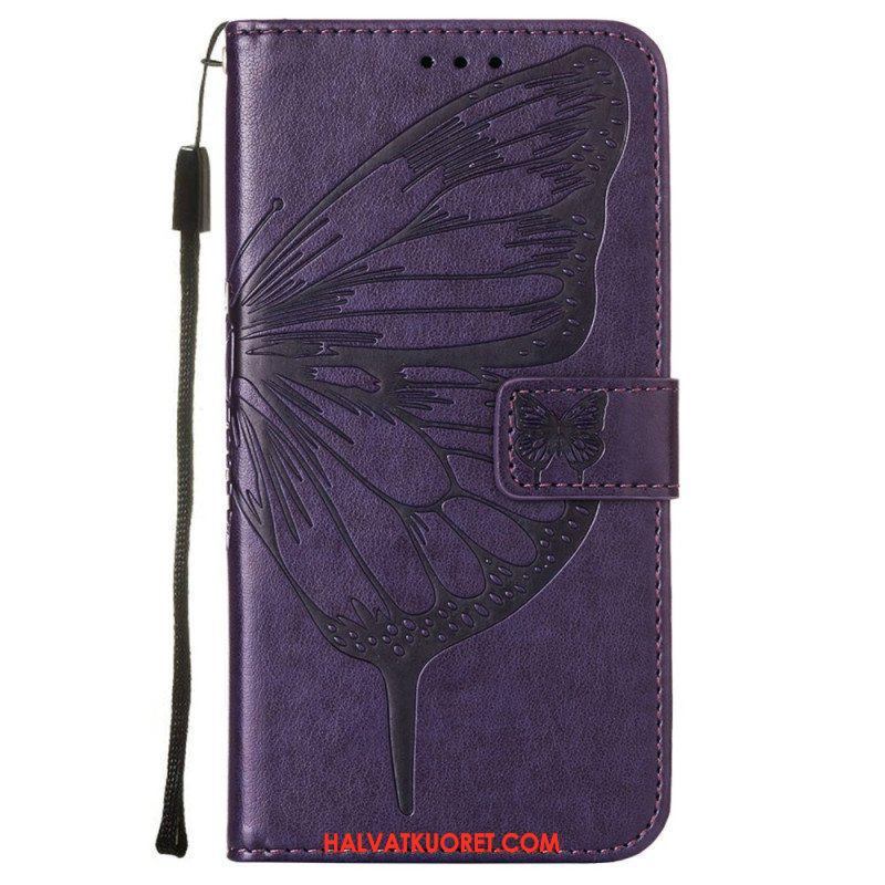 Kotelot Samsung Galaxy S23 5G Butterfly Design Kaulanauhalla