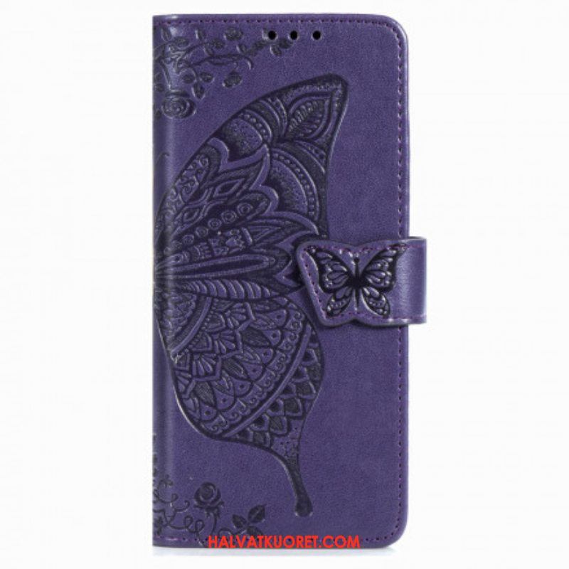 Kotelot Samsung Galaxy Z Fold 3 5G Butterfly Design Kaulanauhalla