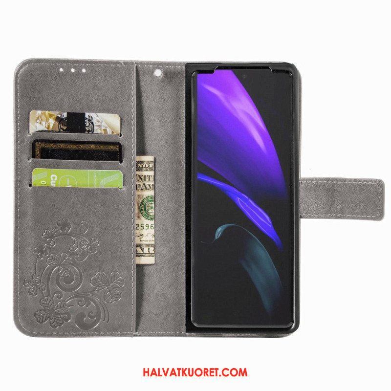 Kotelot Samsung Galaxy Z Fold 4 Clovers-kuvio Hihnalla