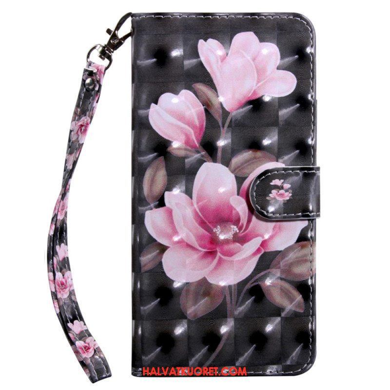 Kotelot iPhone 15 Pro Suojaketju Kuori Strap Flowers