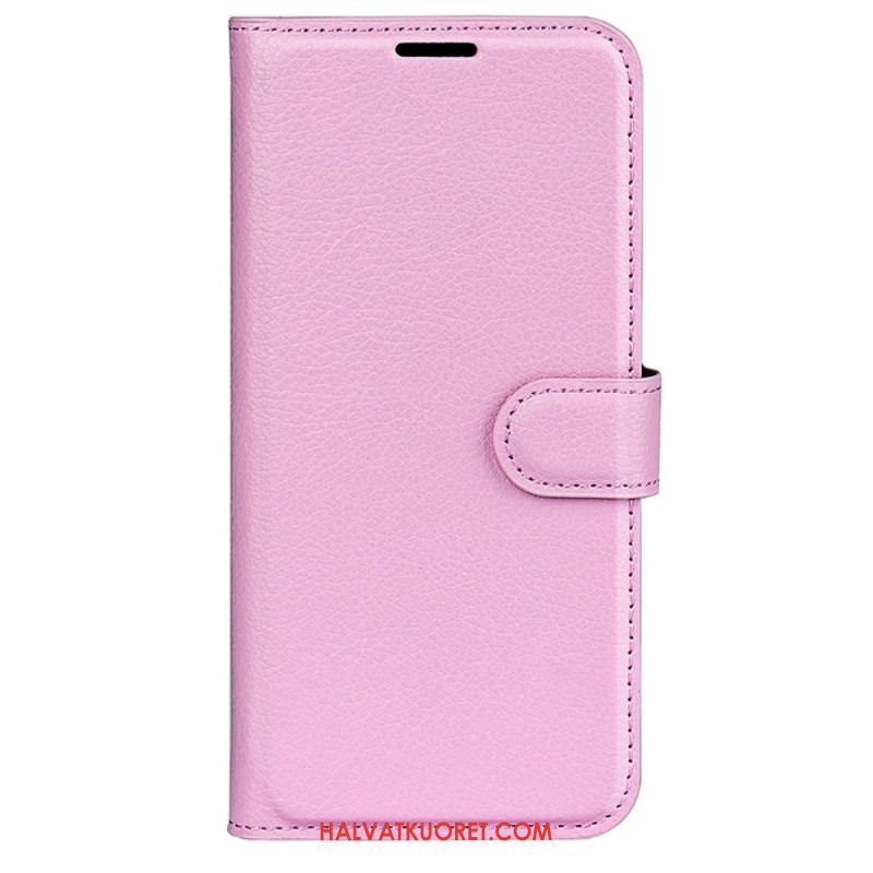 Kotelot iPhone 16 Litchi Faux Leather