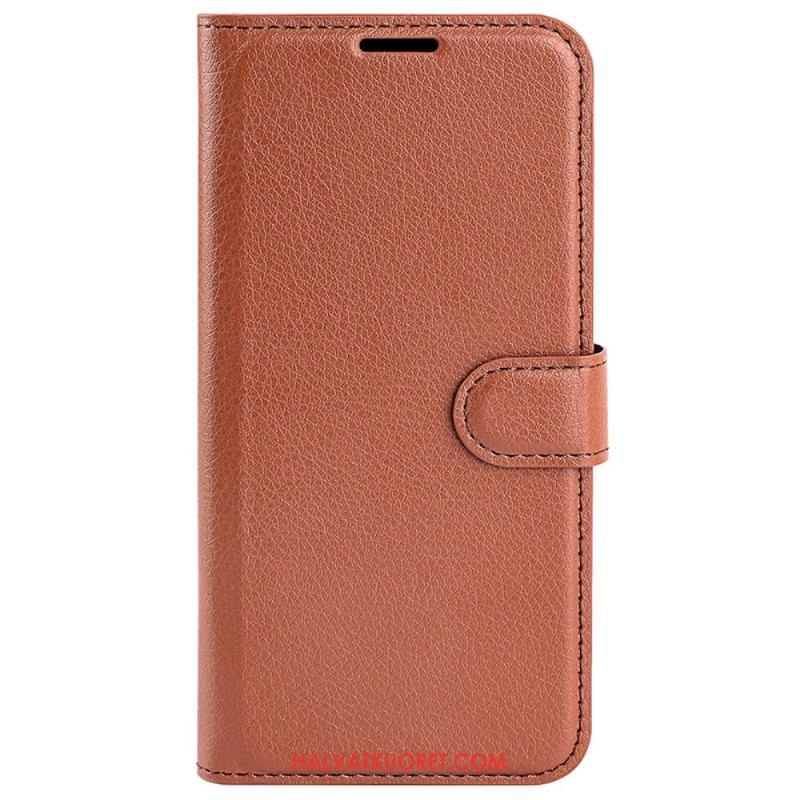 Kotelot iPhone 16 Litchi Faux Leather