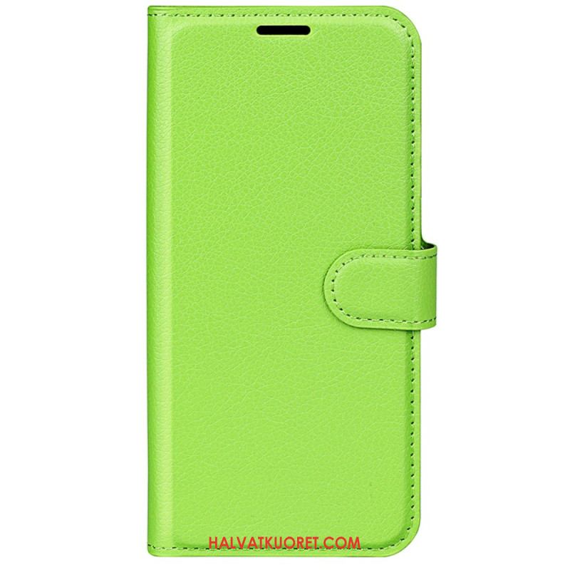 Kotelot iPhone 16 Litchi Faux Leather