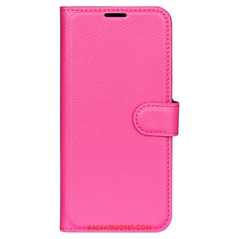 Kotelot iPhone 16 Pro Classic Litchi Faux Leather Suojakuori