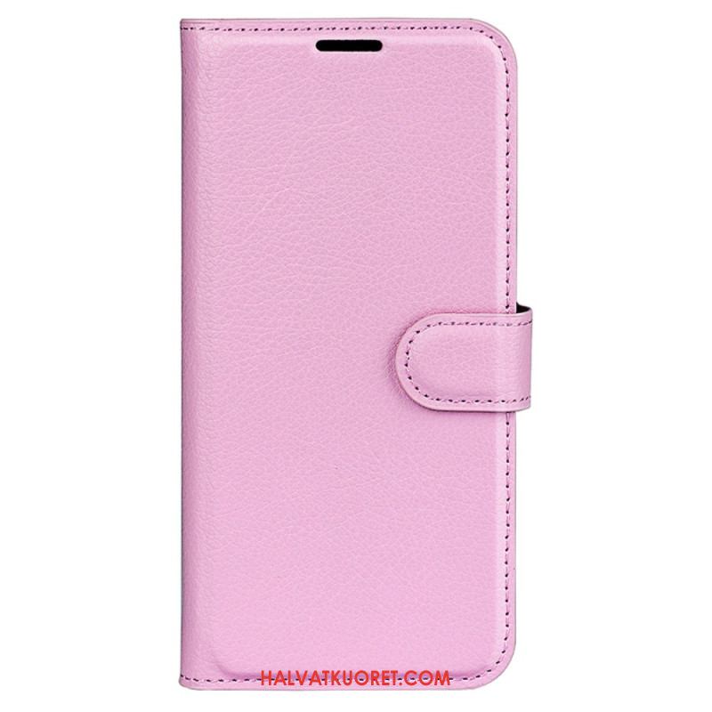 Kotelot iPhone 16 Pro Classic Litchi Faux Leather Suojakuori