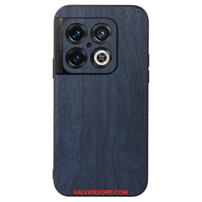 Kuori OnePlus 10 Pro 5G Faux Leather Puun Rakenne