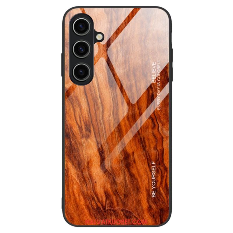 Kuori Samsung Galaxy A15 5g Tempered Glass Wood Design Suojakuori