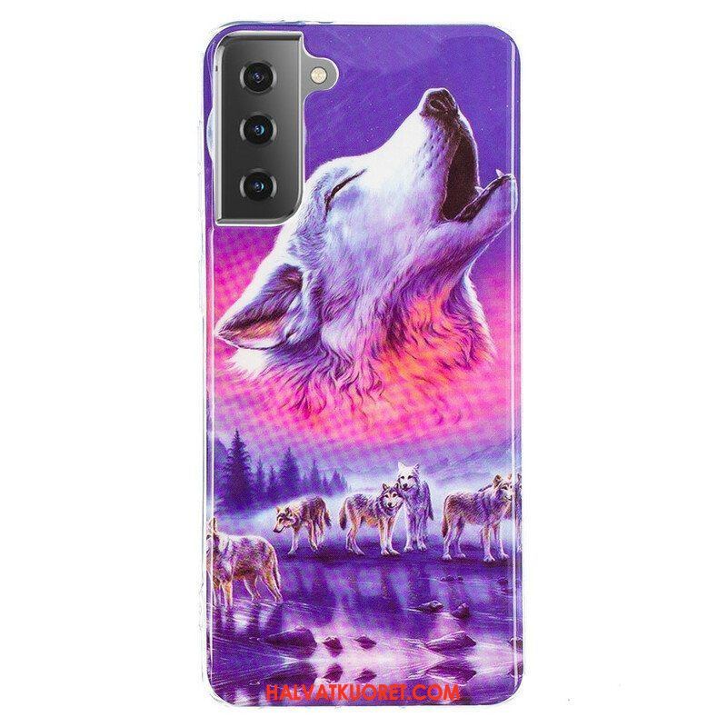 Kuori Samsung Galaxy S21 5G Fluoresoiva Wolf-sarja