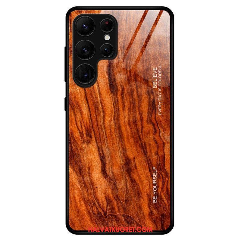 Kuori Samsung Galaxy S23 Ultra 5G Wood Design Karkaistu Lasi