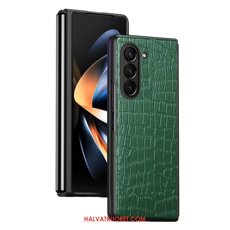 Kuori Samsung Galaxy Z Fold 5 Krokotiilinahkainen Tyyli