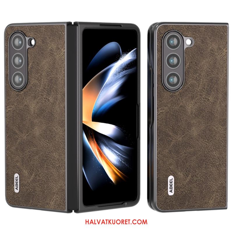 Kuori Samsung Galaxy Z Fold 5 Litsi Keinonahkaa Abeel