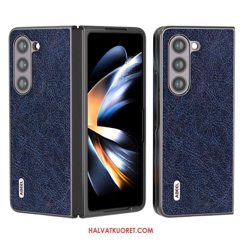 Kuori Samsung Galaxy Z Fold 5 Litsi Keinonahkaa Abeel Suojakuori