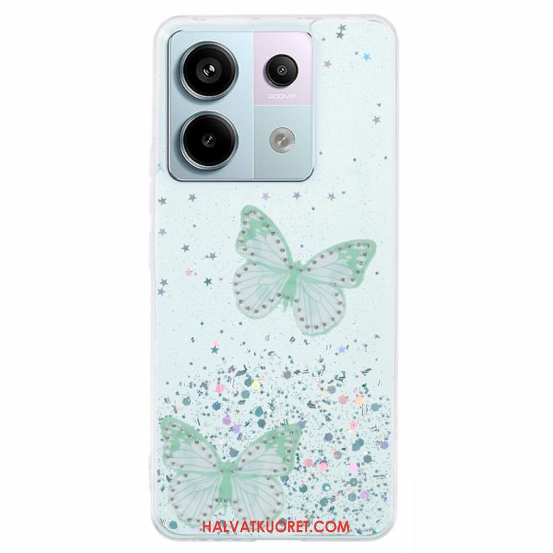 Kuori Xiaomi Redmi Note 13 Pro 5g Perhoset Glitter