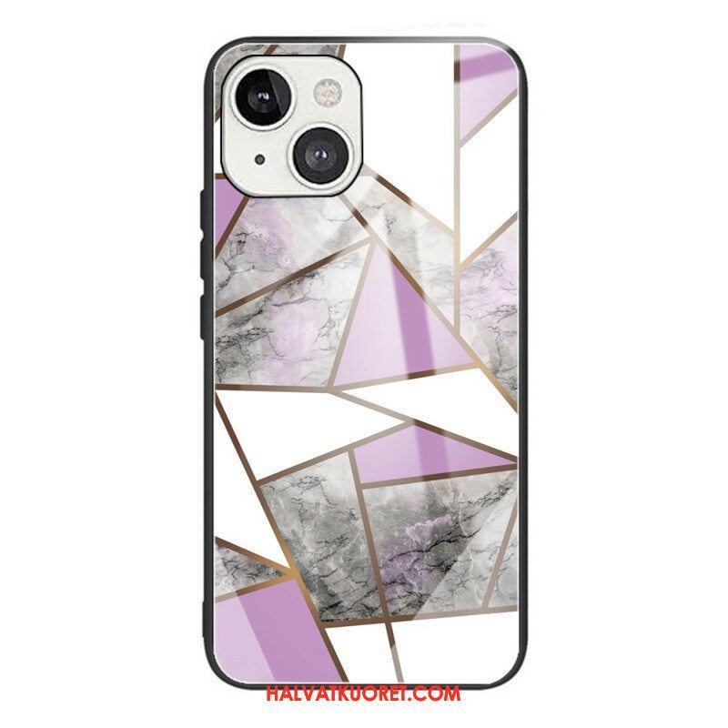 Kuori iPhone 13 Mini Geometria Marmori Karkaistu Lasi