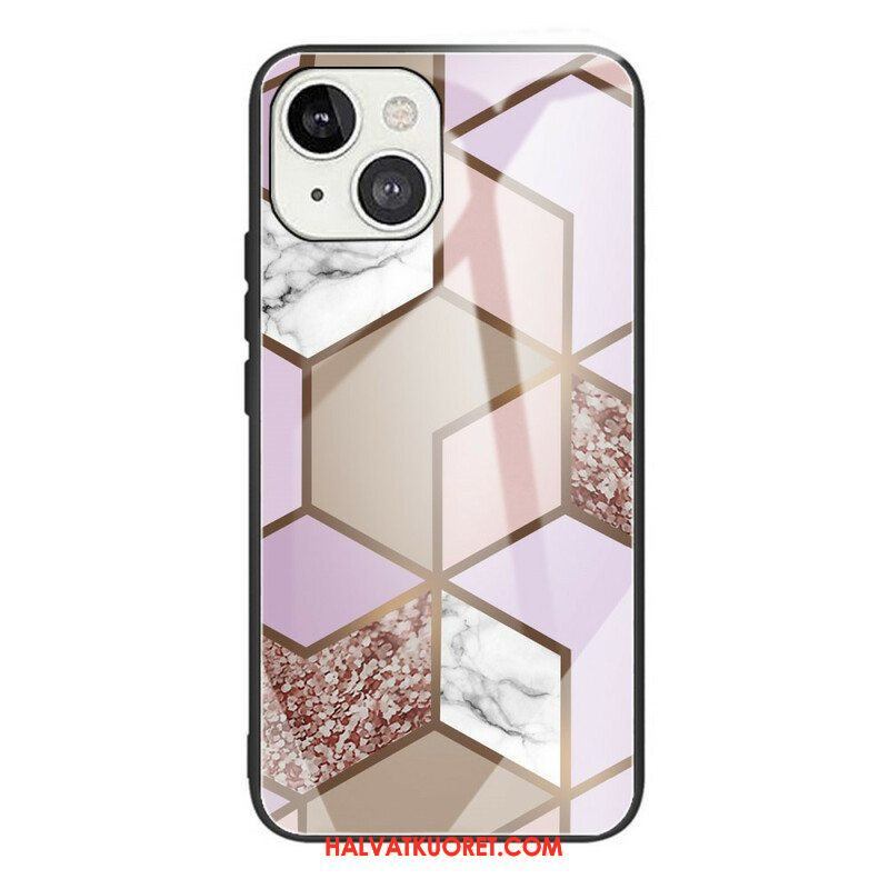 Kuori iPhone 13 Mini Geometria Marmori Karkaistu Lasi