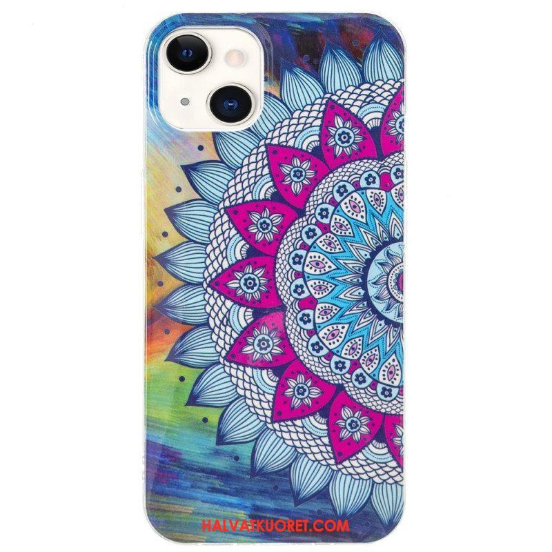 Kuori iPhone 15 Plus Fluoresoiva Mandala