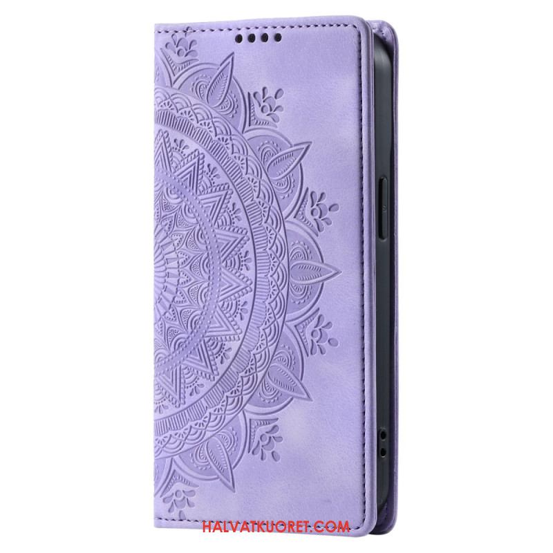 Nahkakotelo Samsung Galaxy A16 5g Suede Effect Mandala Pattern Suojakuori