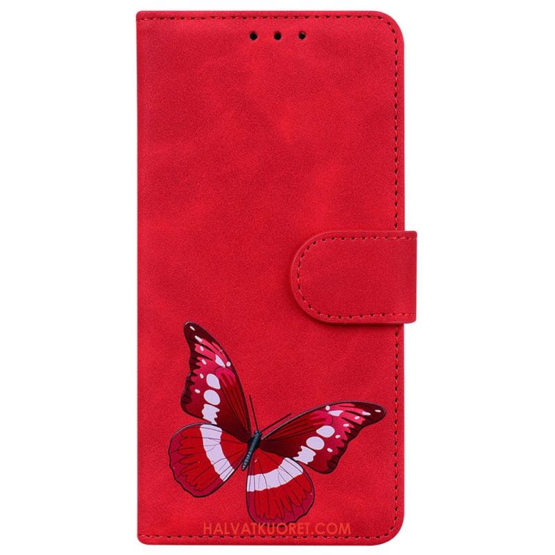 Nahkakotelo Xiaomi 14t Pro Butterfly Suede Effect